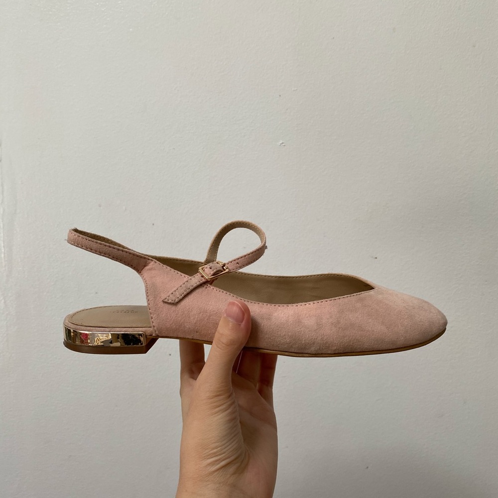 Zara Suede Slingback Ballet Flats EU 37